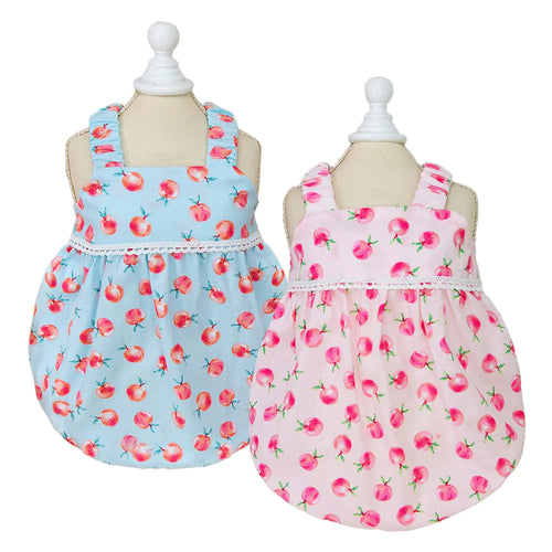 2 Pieces Dog Dress Dog Clothes for Small Dogs GirlPuppy Sleeveless Dresses Pet Pullover Vest SkirtCute Peach Print Clothes Pet Dog Shirt Breathable Outfits for Small Dogs Cats Apparel (X-Large)