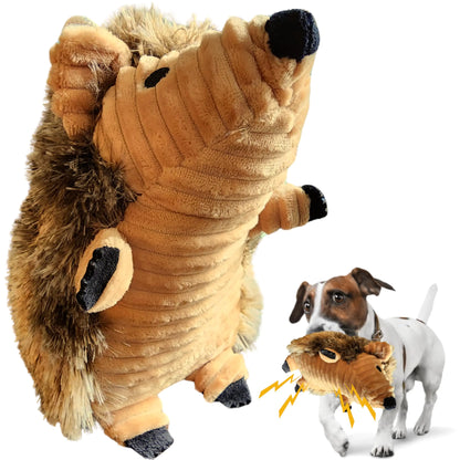 ME GUSTA SHOP Hedgehog Dog Toy | Hedgehogs Plush Dog Toy | Squeaky Plush Toy for Small | Medium & Large Dogs | Animal Pet Plush Dog Toy Teething and Aggressive Chewers | Large Size Brown.