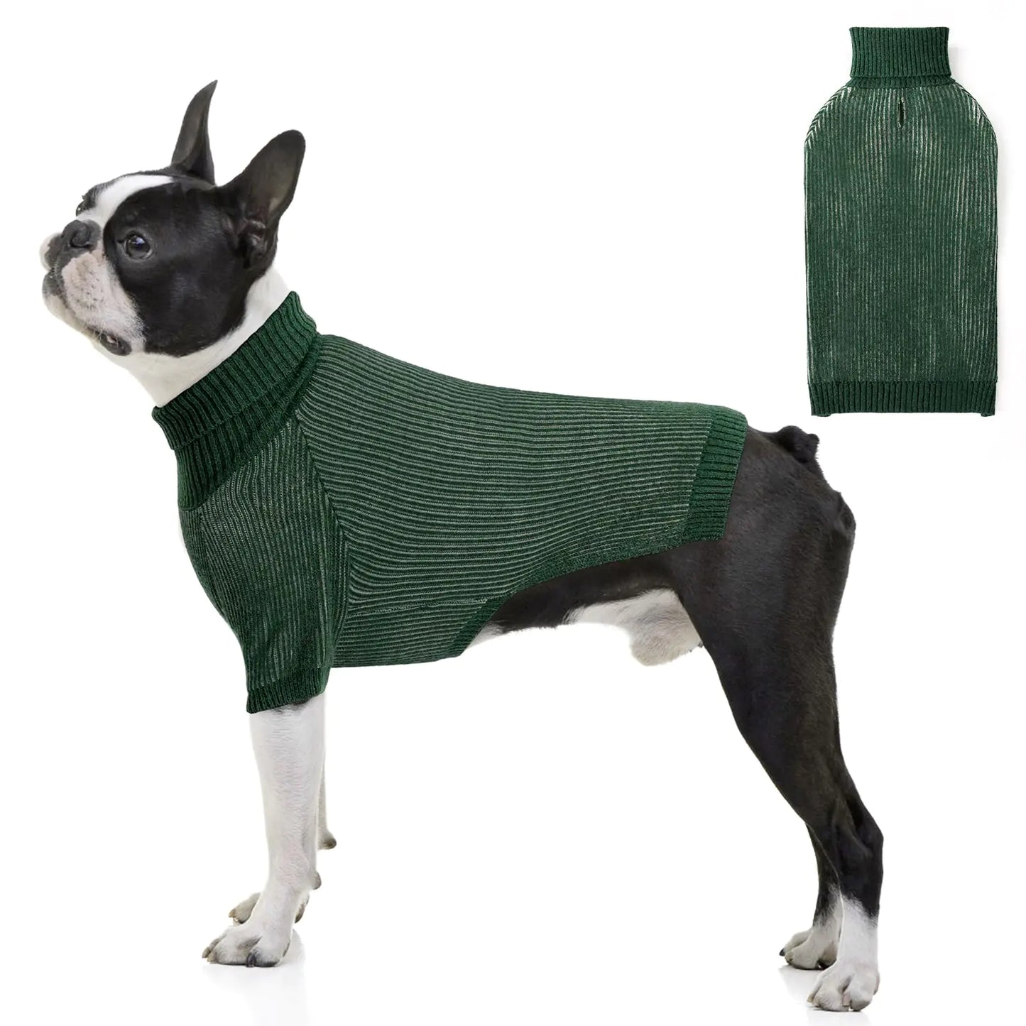 WOYYHO Dog Sweater for Medium Large Dogs with Leash Hole Ribbed Knit Dog Sweaters Classic Turtleneck Dog Clothes Winter Dog Pullover for Poodles Bulldog Beagle Dachshund