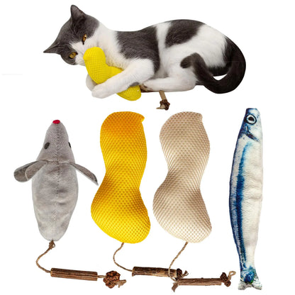 miwoowim 4Pcs Catnip Toys Cat Toys Cat Toys for Indoor Cats Catnip Toys for Cats Cat Toys with Catnip Interactive Cat Toy Cat Chew Toy Cat Pillow Toys Cat Toys for Kittens Kitty