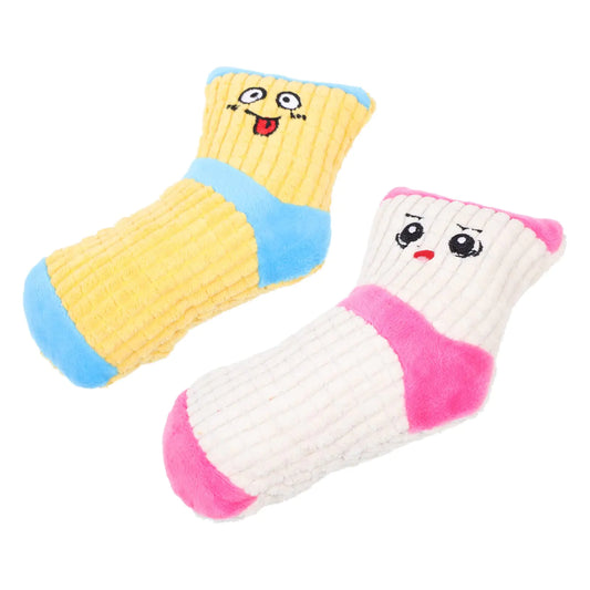 Mipcase 2Pcs Dog Toy Socks Plush Dog Chewing Toy Dog Interactive Toys for Teething Puppy Dog Sock Toy