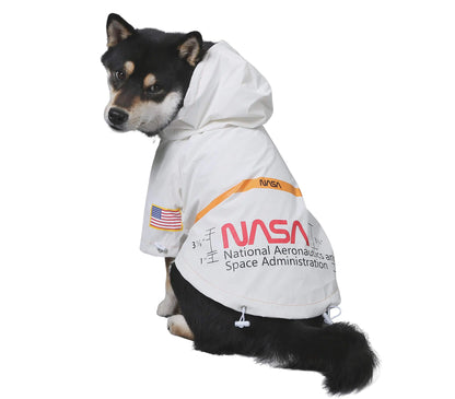 ChoChoCho NASA Dog Raincoats Reflective Rain Jacket Water Proof Dog NASA Costume Dog Clothes Pet Stylish Streetwear Outfit for Dogs Cat Puppy Small Medium Large (White 4XL)